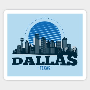 Retro Dallas, Texas Skyline Sticker